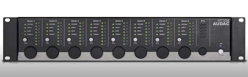 Audac MTX88 audio matrix - 6In/8Out