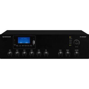 Monacor PA-803DAP  Mono PA mixing amplifier,  MP3 player, FM/DAB+ tuner and Bluetooth.