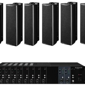 Monacor combi deal 1x PA-M224 2 zone mengversterker / 6x ETS-515TW/ZWART